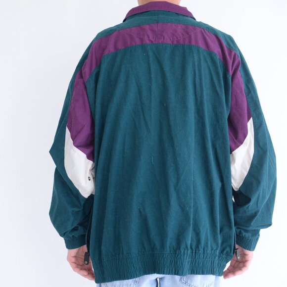Vintage Jeremy Slade International Green Purple Zip Up Nautical Jacket Large - Picture 3 of 12